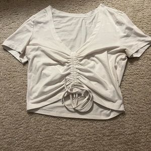 White Cropped Tee